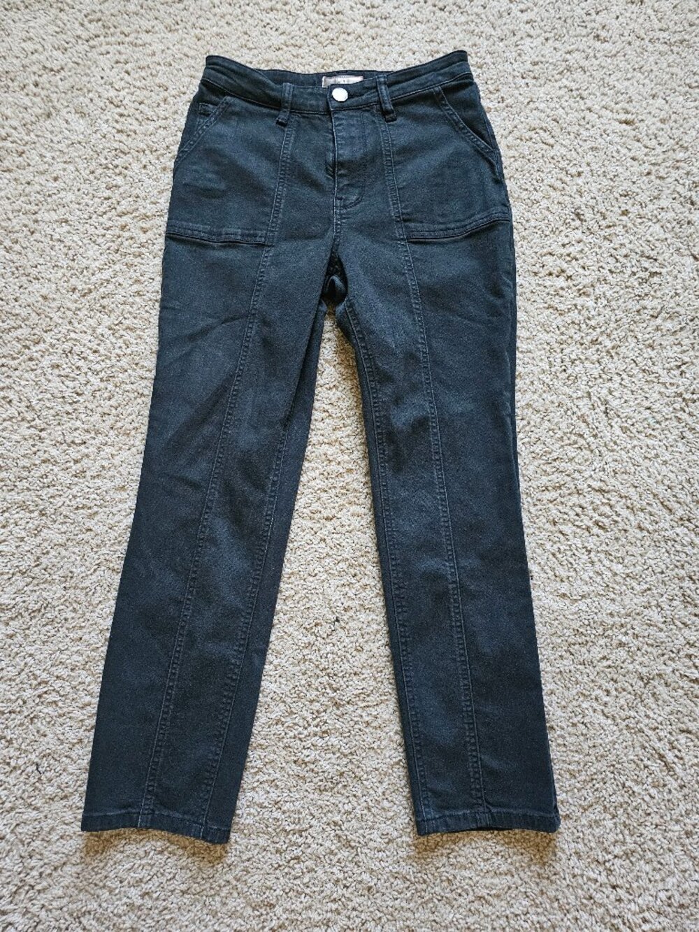 KUT from the Kloth Reese High Rise Ankle Straight Leg Black Jeans Size 2